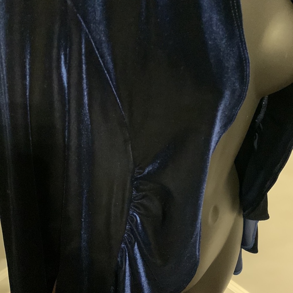 Grace Elements Blue Storm Masquerade Velvet Open Front Jacket Size M - Picture 9 of 11